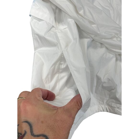 Nike Womans White Hooded Windbreaker Light Rain Jacket SZ 3X SKU 9454 - Picture 10 of 11